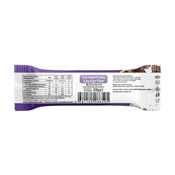 Fellas Duble Kakaolu Protein Bar 32 Gr