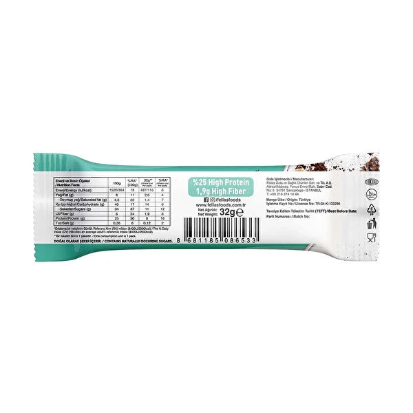 Fellas Fındık Ve Kakaolu Protein Bar 32 Gr